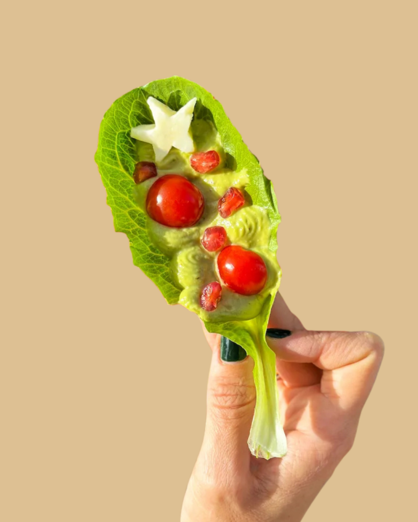 Tacos de árbol de Navidad de aguacate