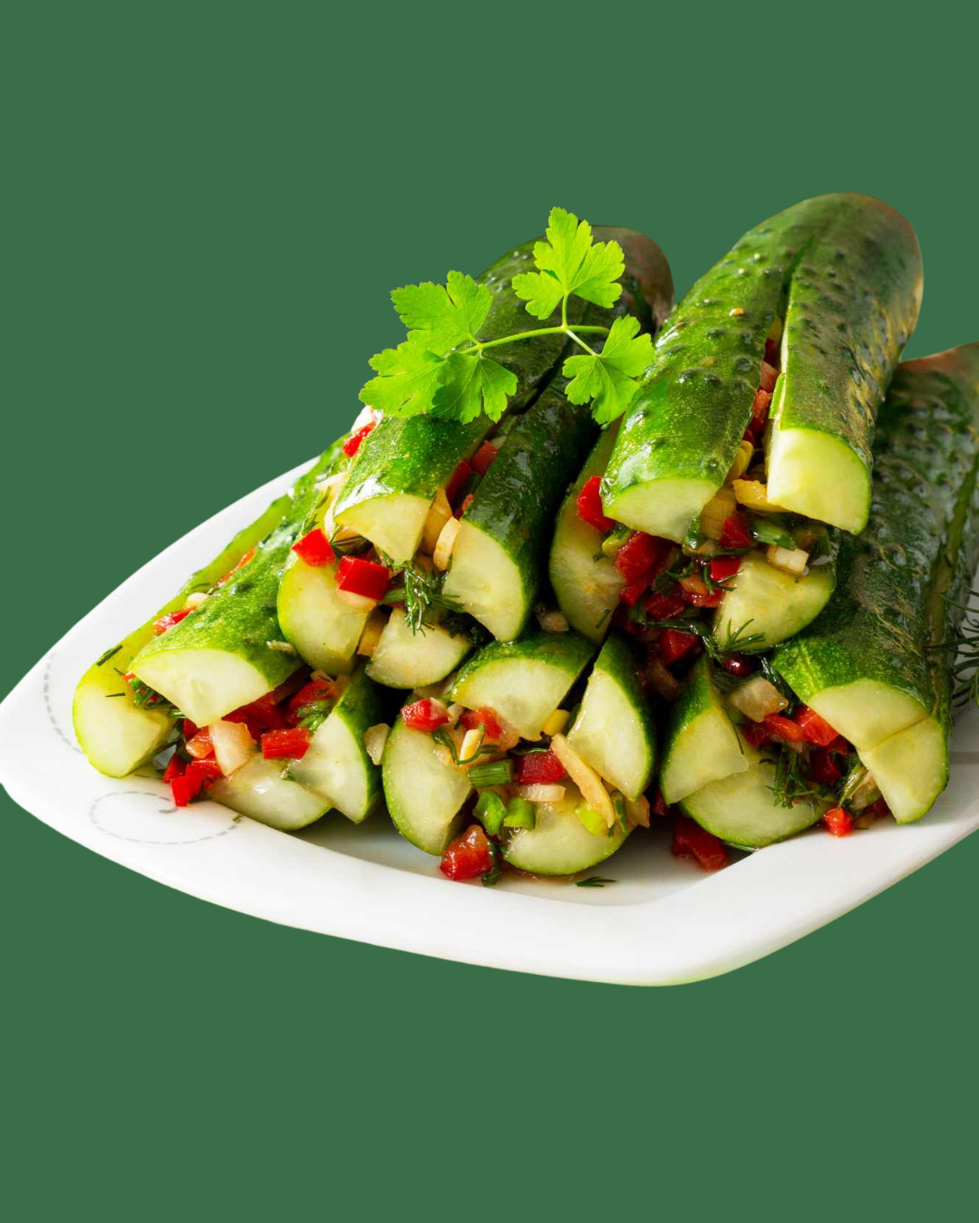 Pepino con salsa vinagreta