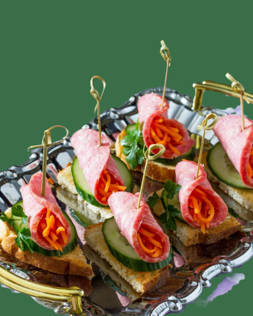 Pan con Pepino, Raspas de Zanahoria y Salchichón