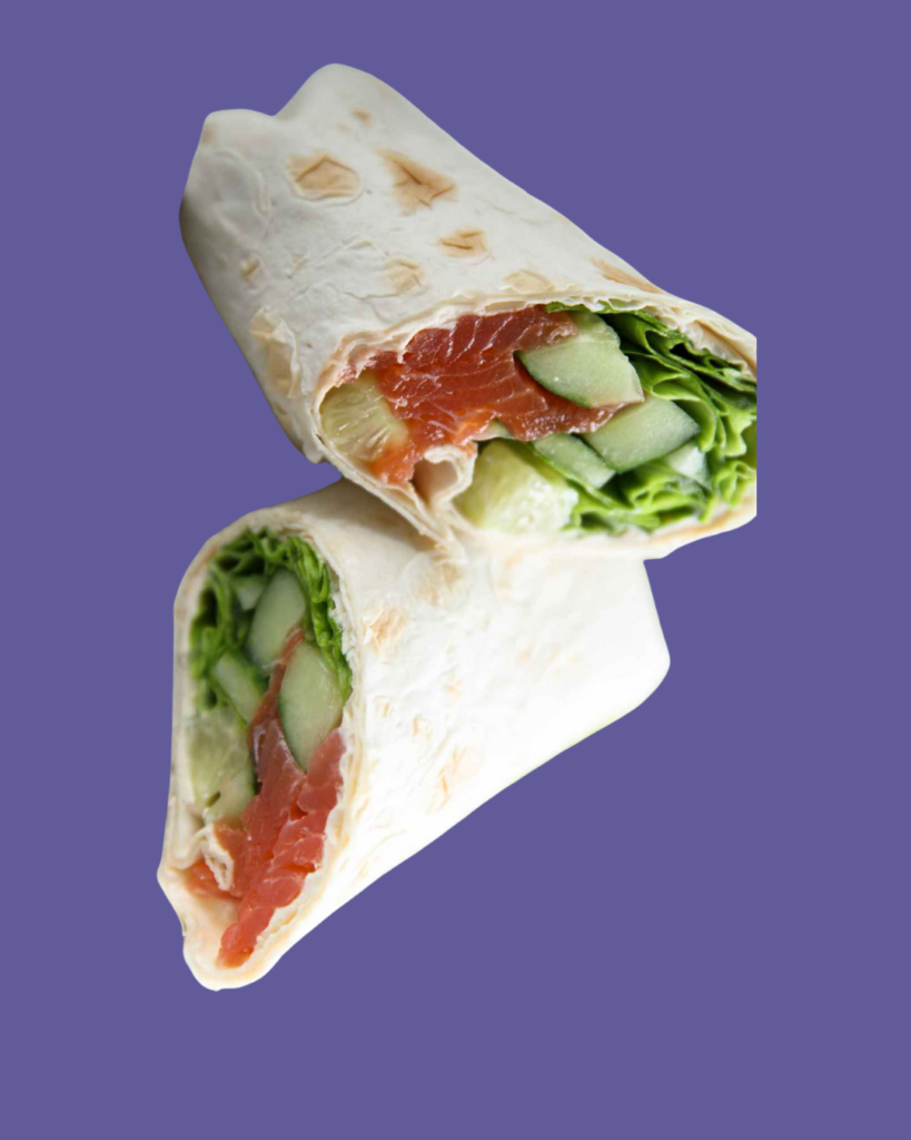 Wrap de salmón con ensalada iceberg