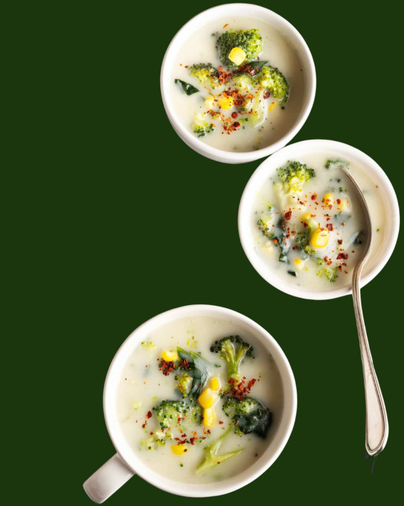 Sopa cremosa de Brócoli con Maíz