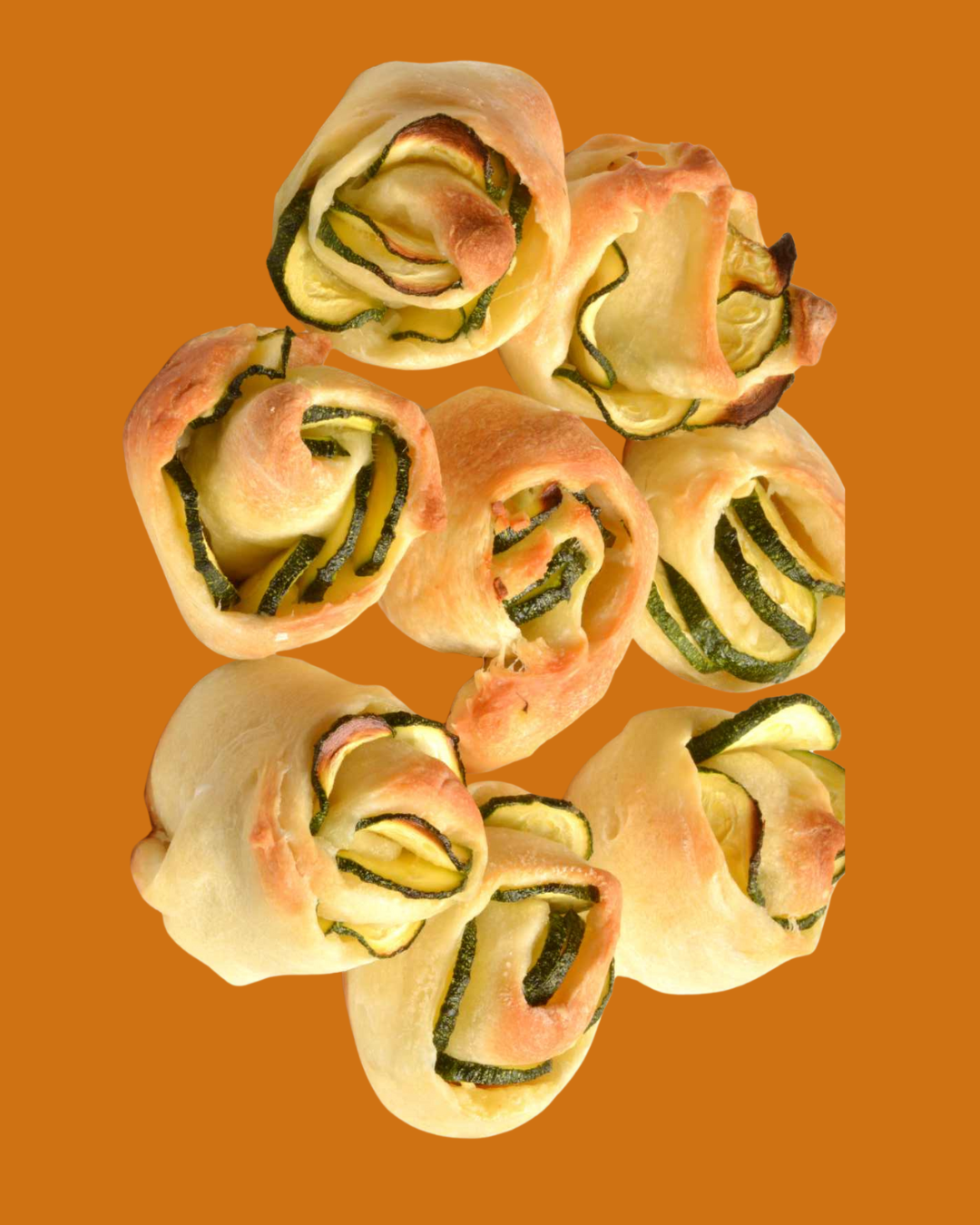 Rollitos de calabacín al horno con ajo y mantequilla