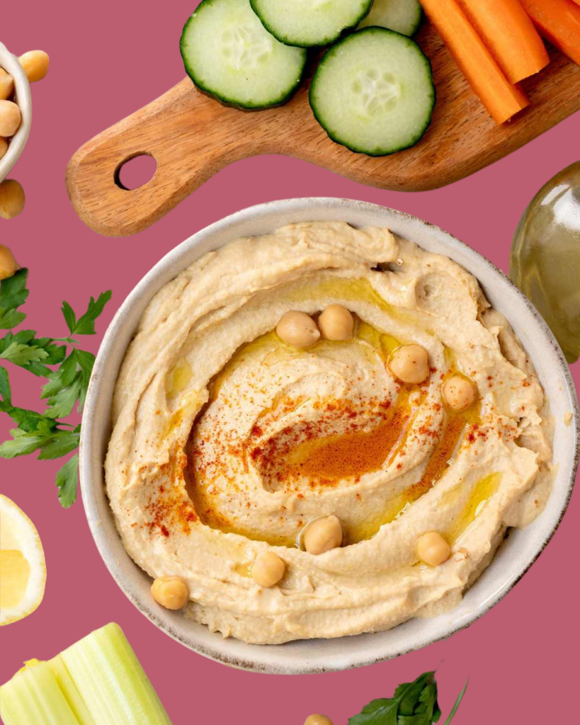 Hummus con Apio y Pepino