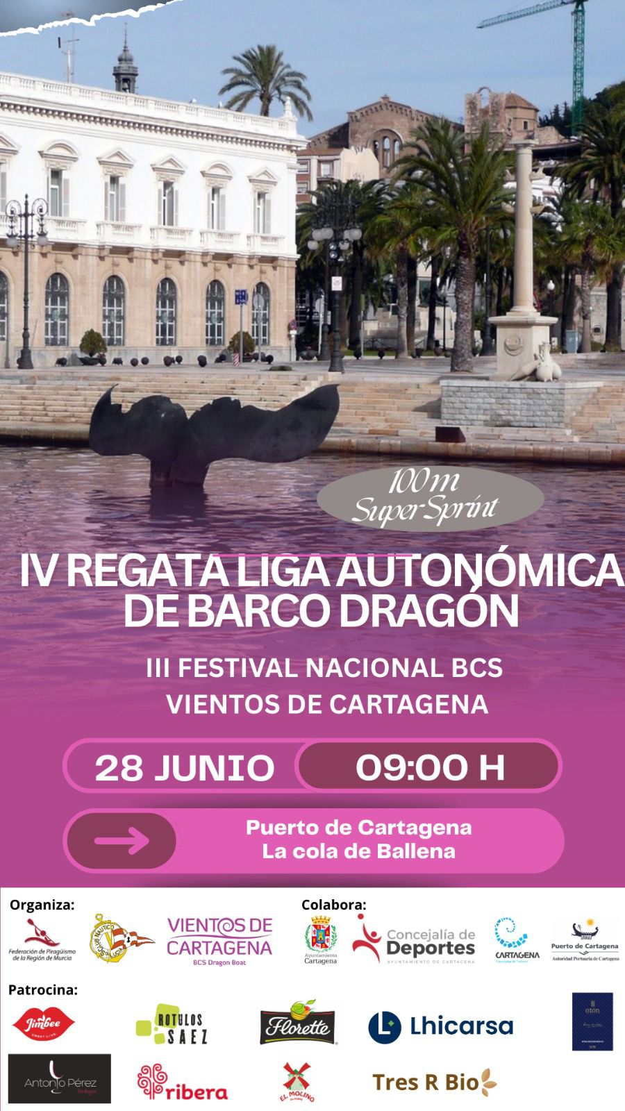 JIMBEE APOYA LA PASIÓN Y FUERZA DE VIENTOS DE CARTAGENA EN LA REGATA DE DRAGÓN BOAT
