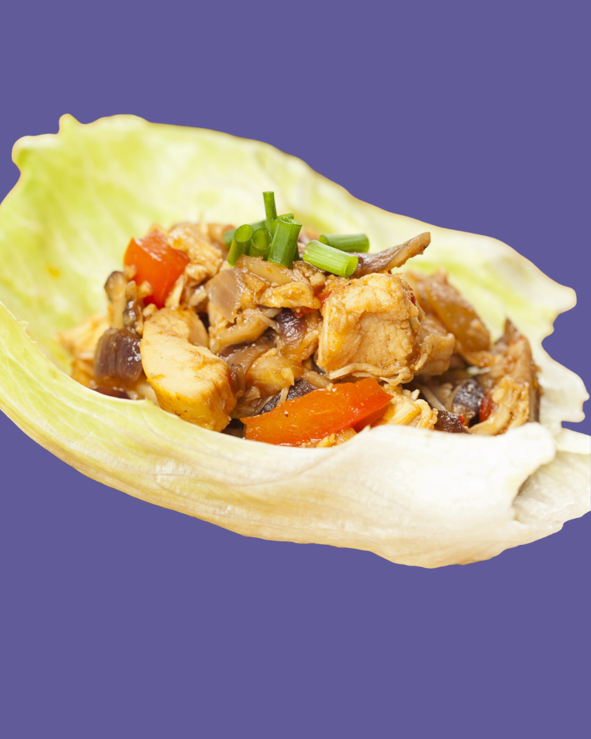 Wraps Asiáticos de Pollo con Lechuga Iceberg