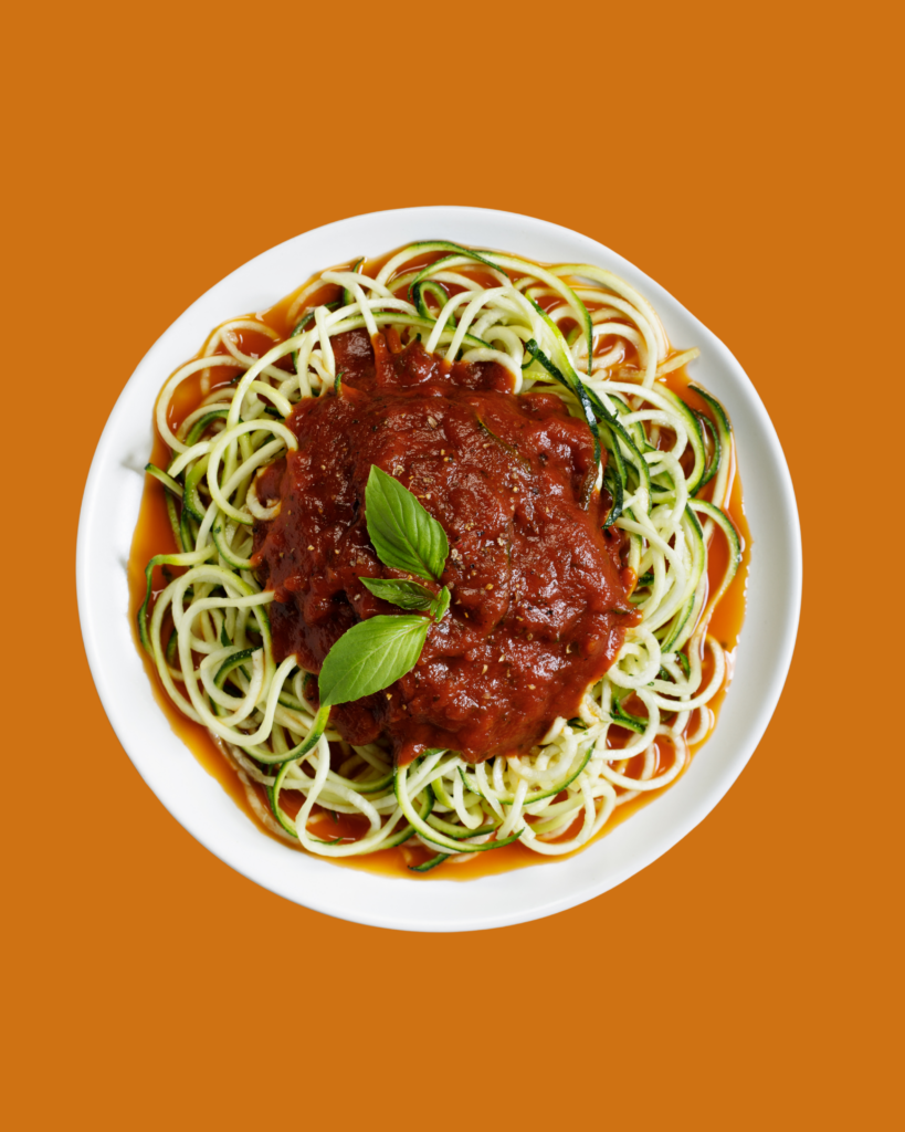 Spaghetti de Calabacín con Salsa Bolognesa Casera