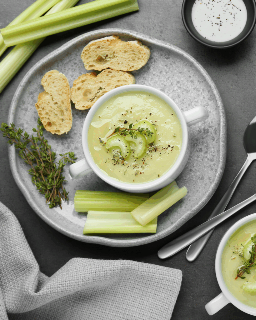 Sopa de Apio con Espinacas