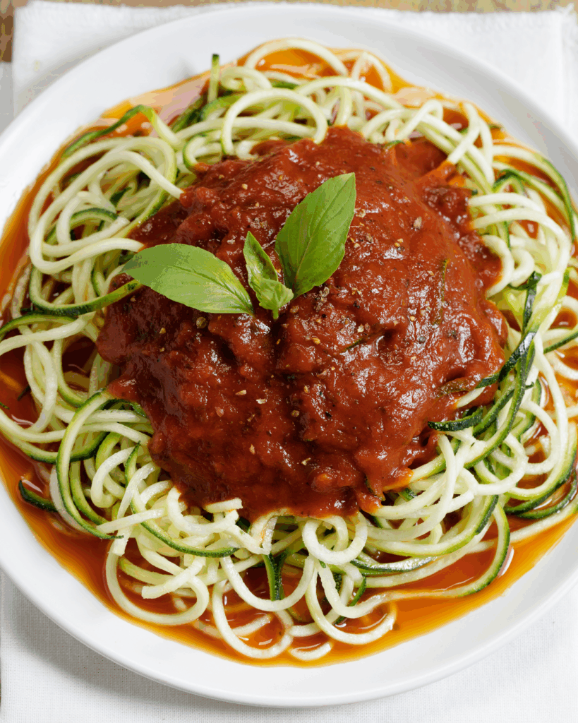 Spaghetti de Calabacín con Salsa Bolognesa Casera