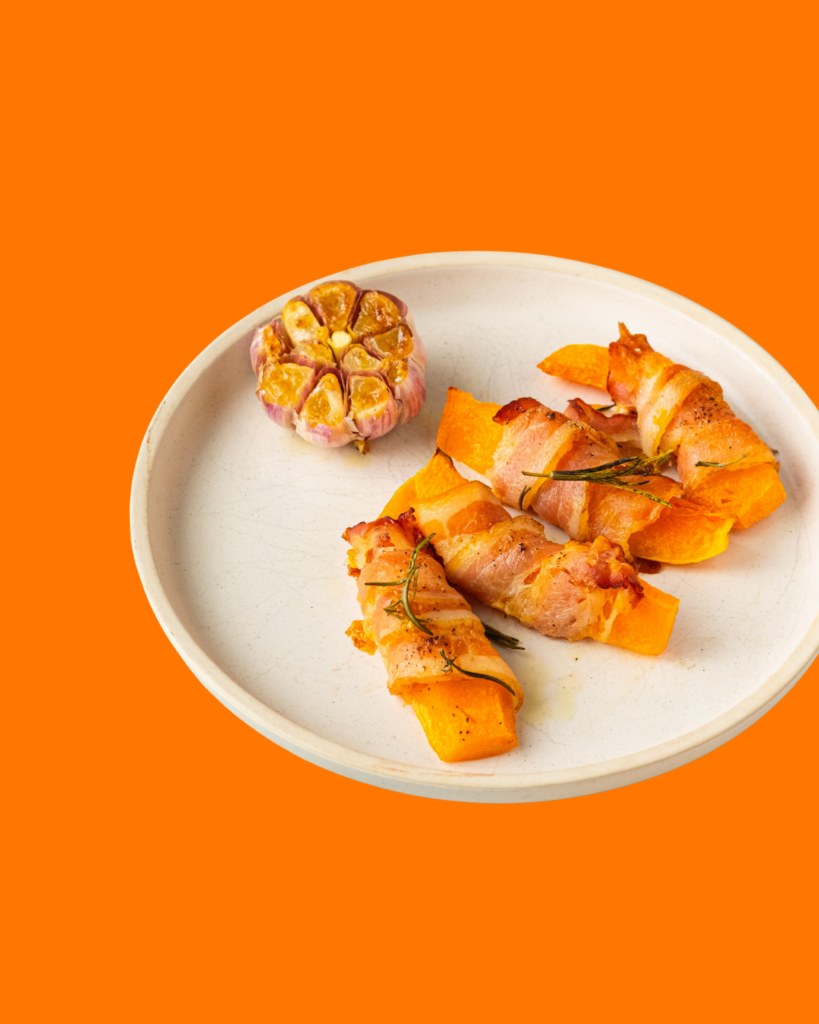 Calabaza Asada Envuelta en Tocino