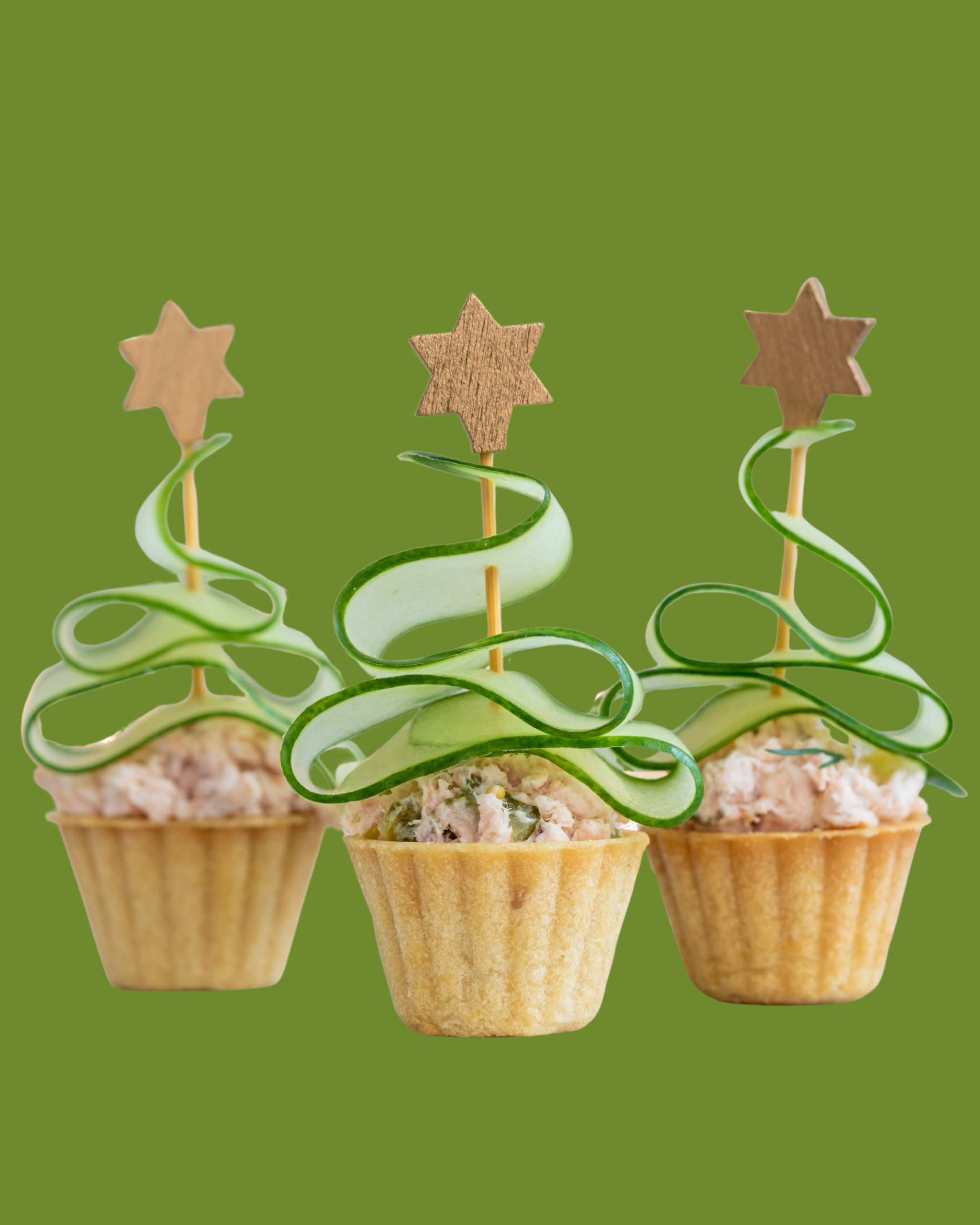 Mini Tartaletas Saladas con «Árbol» de Pepino