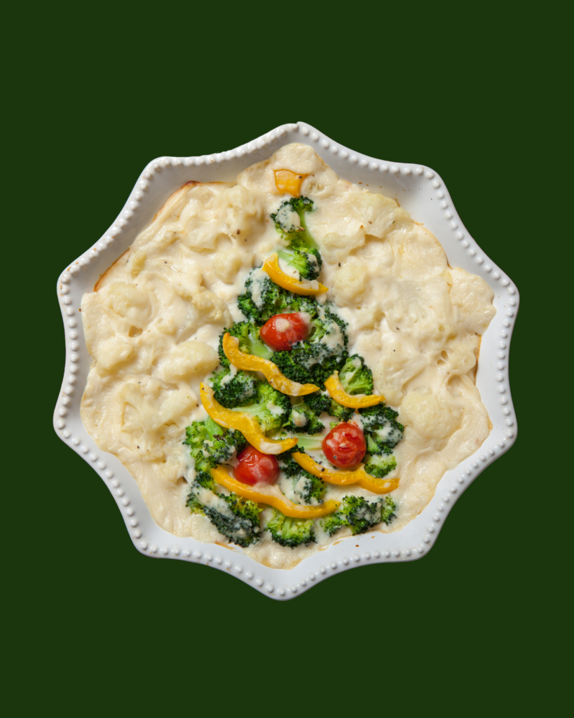 Árbol de Navidad de Brocoli y Coliflor