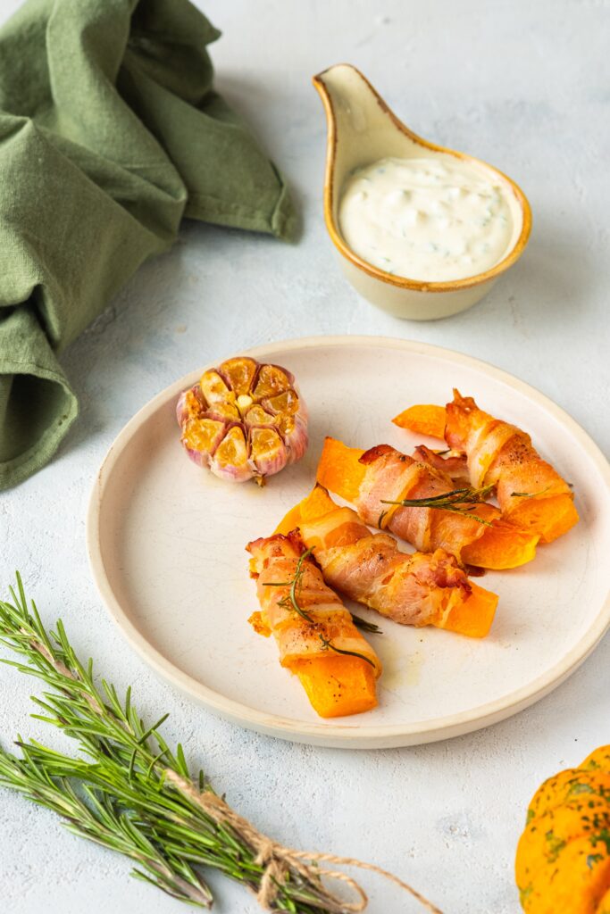 Calabaza Asada Envuelta en Tocino