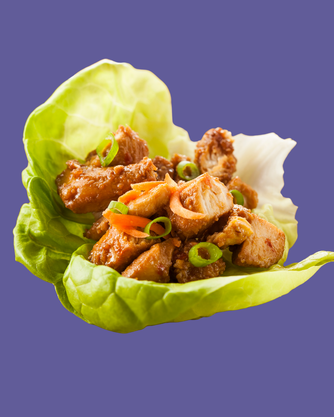 Wraps de lechuga con pollo salteado