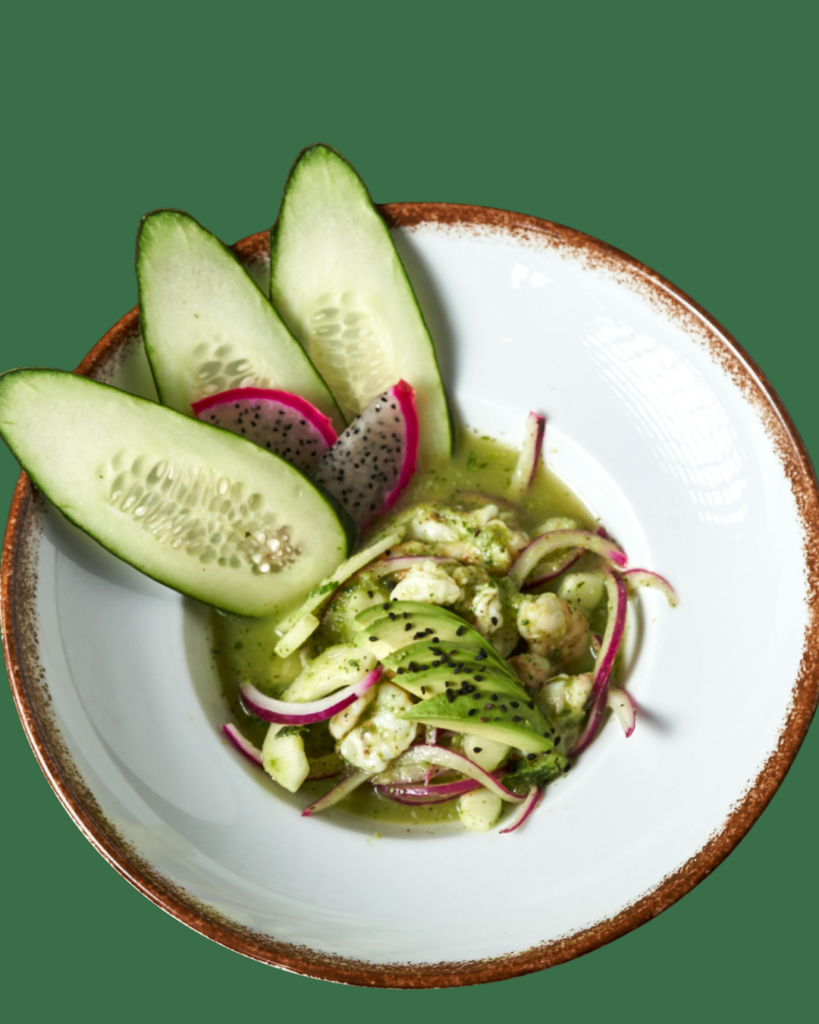 Ceviche Verde de Pepino Crujiente
