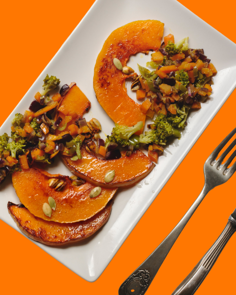 Calabaza Asada con Brócoli