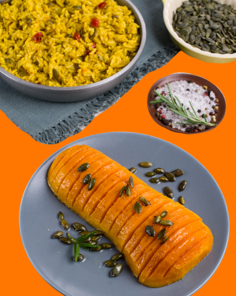 Arroz Especiado con Calabaza Asada